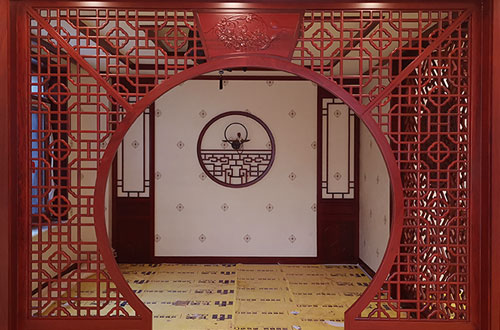 南京中式仿古装修木雕实木花格落地罩定制