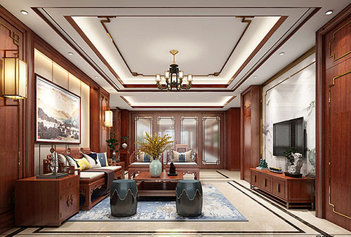 南京小清新格调的现代简约别墅中式设计装修效果图